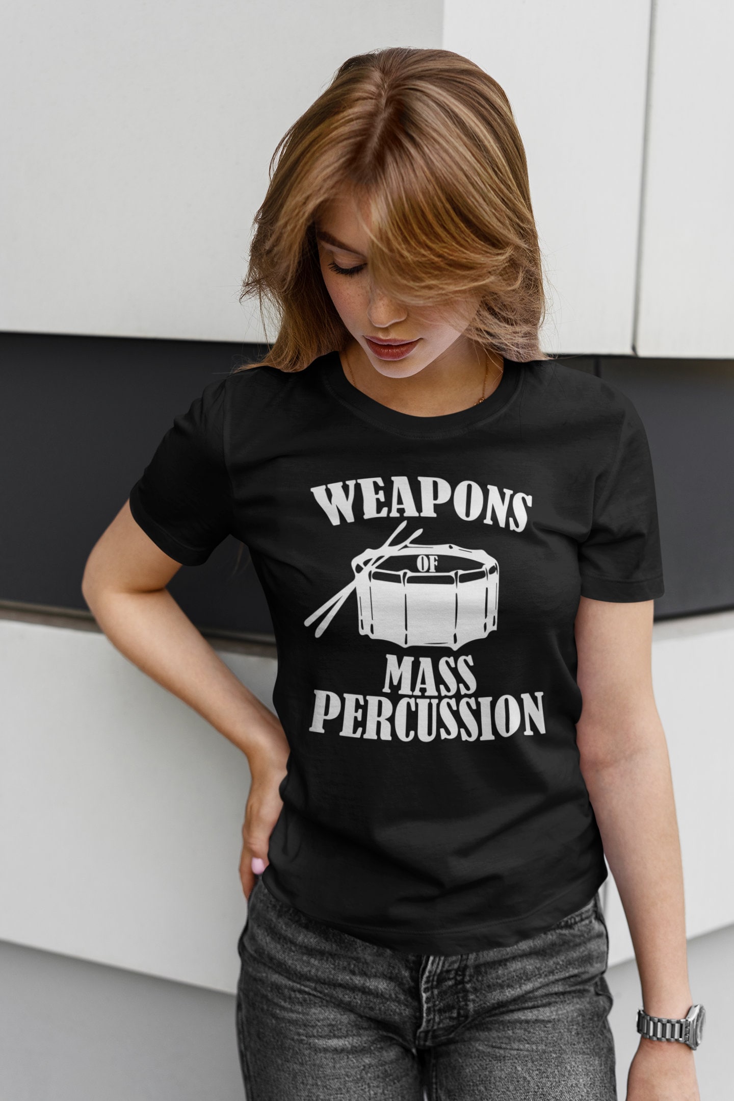 Weapons of Mass Percussion Shirt, Unisex Tee, Drum Line Tshirt