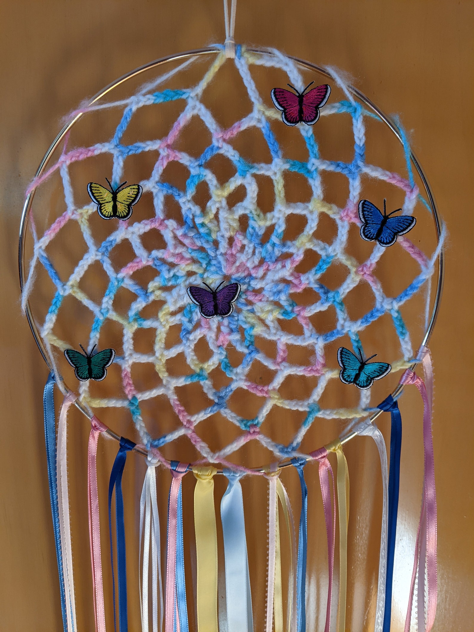 Crocheted Dream Catcher Butterflies Etsy