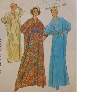 Caftan Pattern, Cummerbund, Cut- on Sleeves, Cuffs, Pointed Collar, Front Neck Slit, Simplicity 7180 Size Bust 31.5- 48" 80- 122 cm