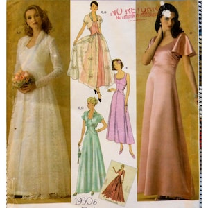 Patroon retro jaren 30 trouwjurk, fit & flare, gevormde taille, bolero, eenvoud 4270 maat 8 10 12 14 16