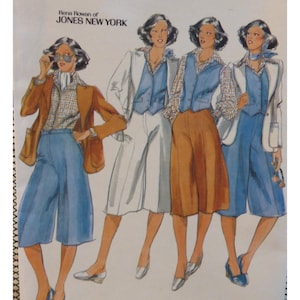 Patron Butterick 5336 pour tailleur-culotte, chemise, gilet, veste, poches et braguette, taille 12 (non coupé).