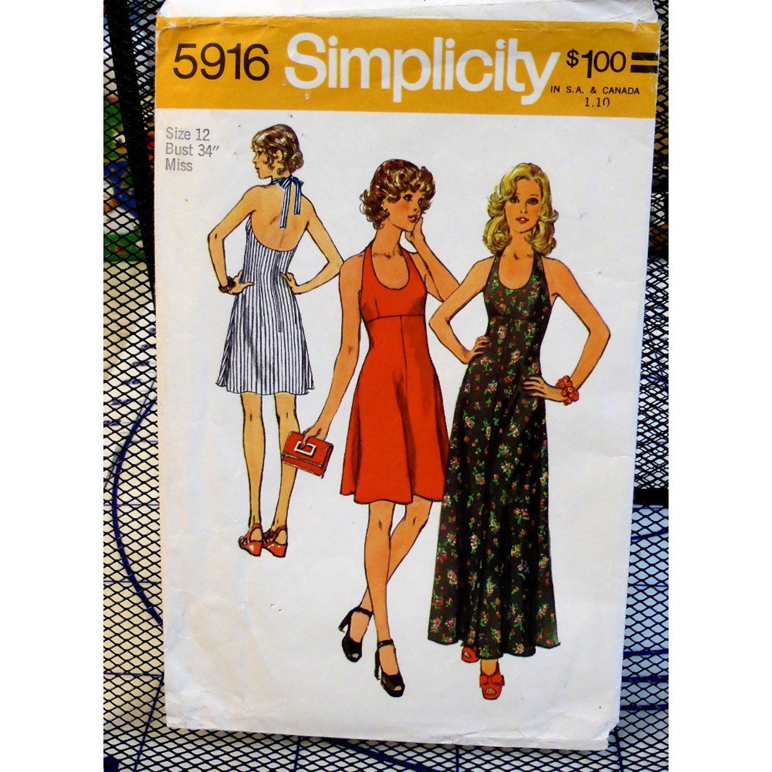 Halter Dress Pattern Tie Neck Scoop Neck Empire Waist Etsy