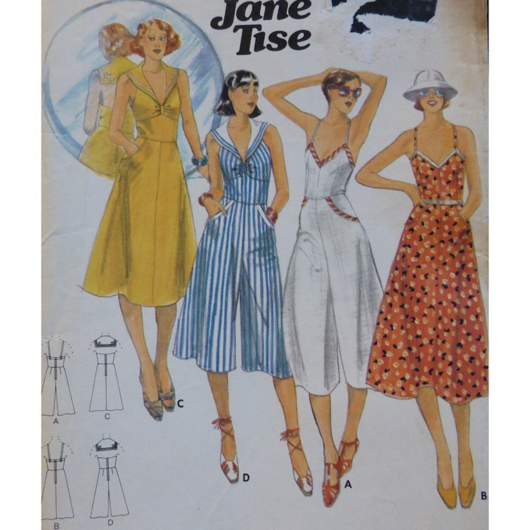 Patron De Couture Vintage Butterick 4100 - Robe Années 1970 Par Jane Tise - Modèle B34 Non Découpé