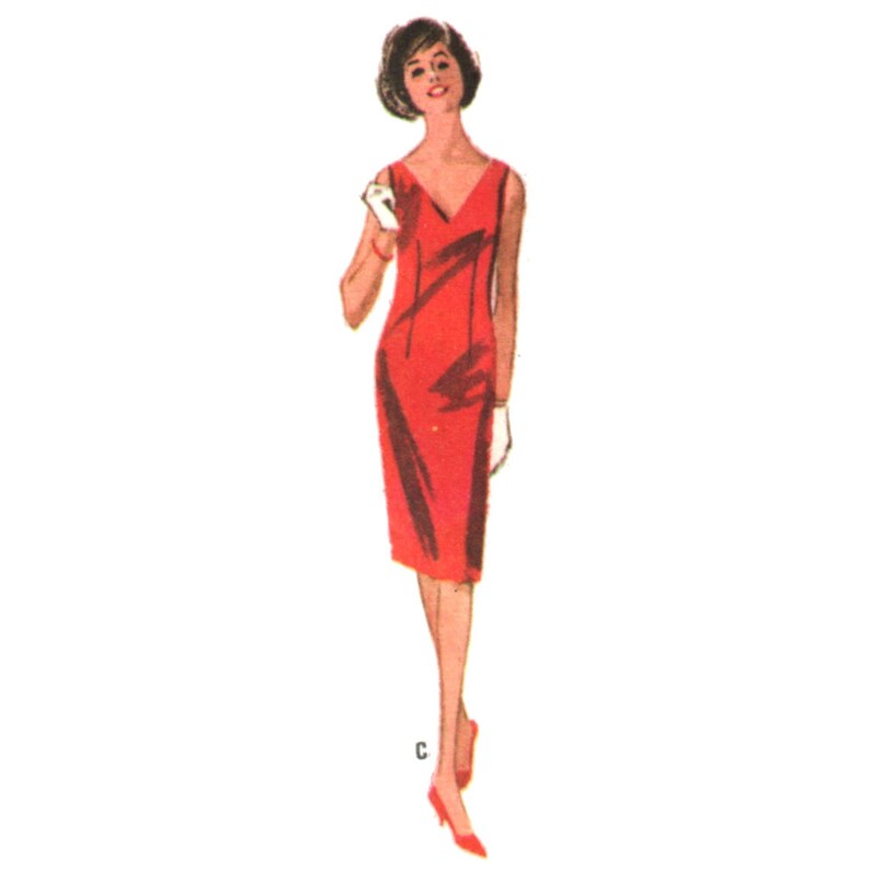 34 or Short Sleeves McCalls 7296 Size 16 14 Bust 36 60s V Neck Jumper Dress Pattern Blouse with Square Neck or Bias Roll Collar