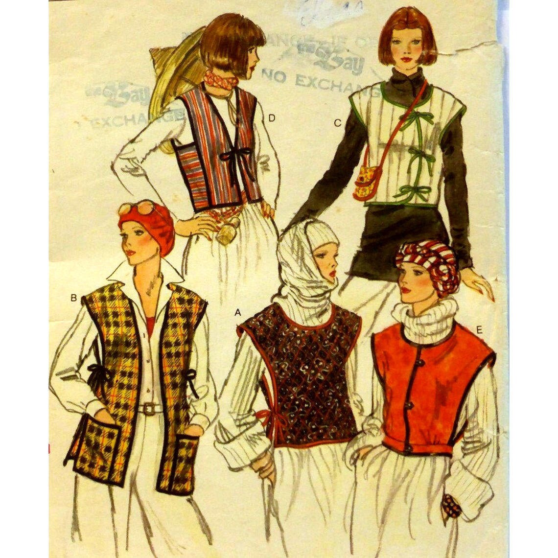 Loose Vest Pattern Tie Front or Sides Scoop or V Neck Etsy