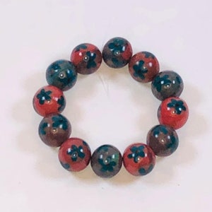 Handmade Polymer Clay Beads - Autumn and Teal - 10mm - Set of Ten