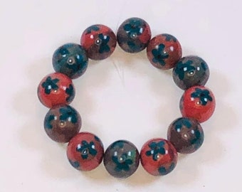 Handmade Polymer Clay Beads - Autumn and Teal - 10mm - Set of Ten