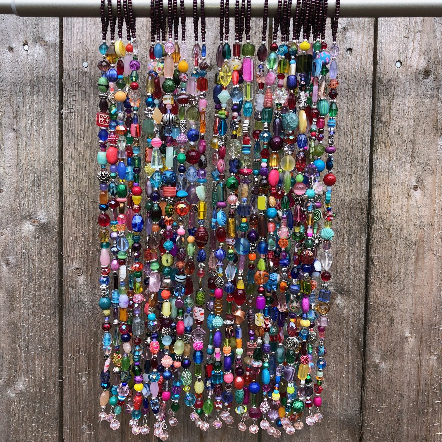 Large Teardrop Iridescent Beaded Curtains - 3 Feet by 6 Feet - Four Colors
