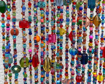 Hand-Strung Boho Style Individual Beaded Strands - Multicolored Seed Beads and Focals - Various Lengths Available - Ready to Ship