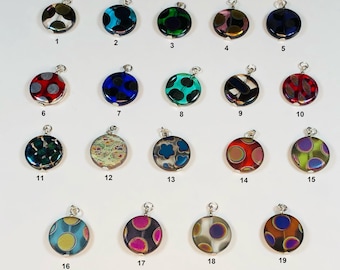 Handmade Coin-Shaped Electroplated Glass Charms for Jewelry Design, Earrings, Necklaces, Bracelets - Jewelry Making - Ready to Ship!