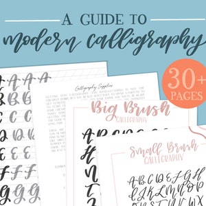Modern Calligraphy and Handlettering Guide | Printable Calligraphy Practice Sheets | Brush Lettering for Beginners