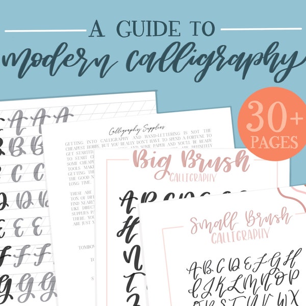 Modern Calligraphy and Handlettering Guide | Printable Calligraphy Practice Sheets | Brush Lettering for Beginners