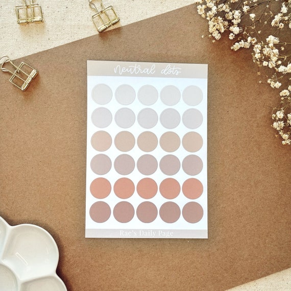 Circle Bullet Journal Stickers | Planner Dot Stickers | Neutral Dots