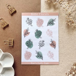 Boho Floral Sticker Sheet | Bullet Journal Stickers | Planner Stickers