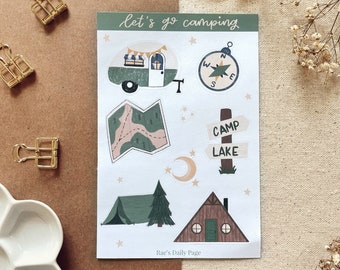 Camping Sticker Sheet | Adventure Bullet Journal Stickers | Planner Stickers