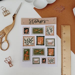 Stamp Sticker Sheet | Junk Journal Stickers | Bullet Journal Sticker Sheet