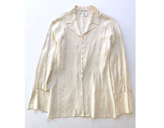 Rare 70s Ivory Silk Blouse