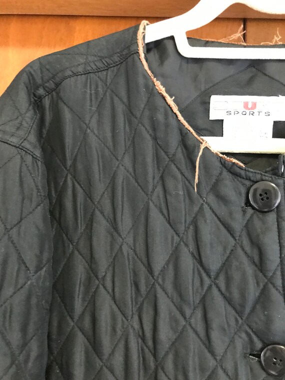 Black Diamond Quilted Barn Coat With 