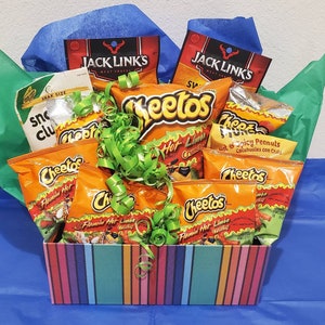 Hot and Spicy Snack Box | Flaming Hot Snack Box | Hot Snacks | Hot Candy | Reusable Box | Snack Gift Box | Snack Care Package