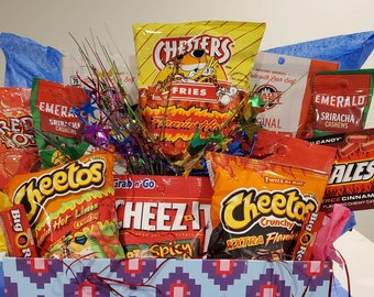 Hot and Spicy Snack Box | Flaming Hot Snack Box | Hot Snacks | Hot Candy | Reusable Box