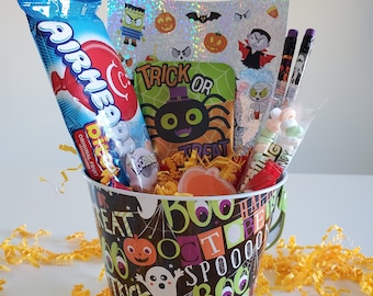 Halloween Pail | Kids Halloween Gift Basket | Halloween bucket | Boo Basket | Goodie basket | Halloween party favor | Kids Halloween