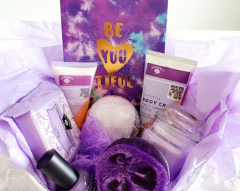 Gift for Mom | Spa Gift Basket | Spa Gift Set | Birthday Gift for Her | Self Care Gift Basket | Purple Gift Basket | Gift for Women