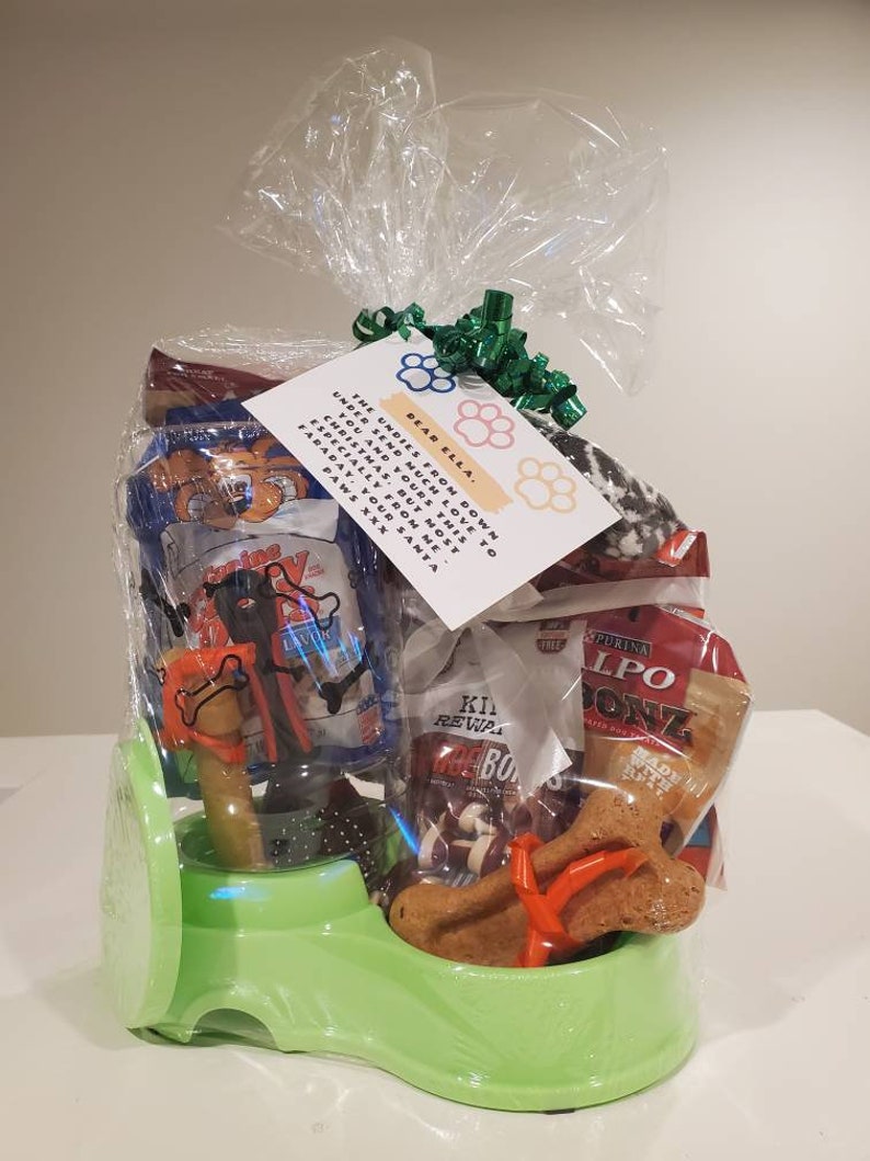 Dog gift basket Dog treats Dog toys Dog bowl Large dog Etsy