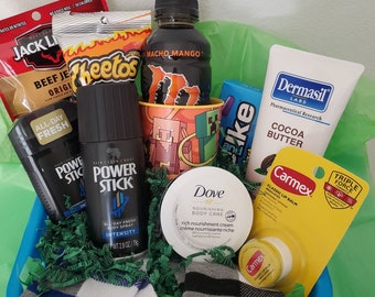 Teen Boy Gift Basket | Tween Boy Basket | Teen Boy Birthday Basket | Teen Basket of Goodies | Teen Birthday Gift | Boys hygiene gift