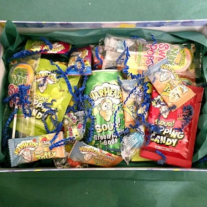 Sour Candy Mystery Box | Sour Snack Box |Reusable Box | Snack Gift Box | Snack Care Package | College Care Package | Teenage Gift Box
