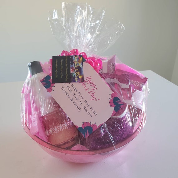Pink Spa Gift Basket Breast Cancer Gift Spa Gift image