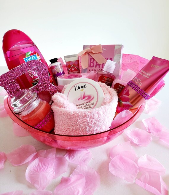 Pink Spa Gift Basket Breast Cancer Gift Spa Gift Set Etsy