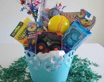 Boys Prefilled Toys Basket | Boys Basket of Cars | Sports Basket | Trucks and Cars Themed Basket | Birthday Basket for Boys