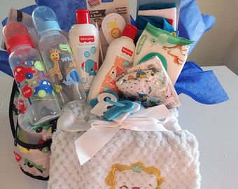 Baby shower gift basket | New baby gift basket | Welcome baby gift basket | Baby boy gift basket | Baby girl gift basket | Personalize