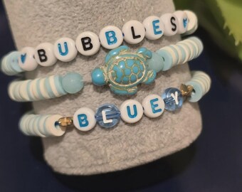 Blue themed Heishi Bead Bracelet | Heishi Bracelet | Girls Bracelet Gift | Womens Bracelet | Motivational Bracelet | Jewelry Birthday Gift