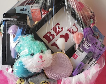 Deluxe Teen Girl Makeup Basket | Teen Girl Gift Basket | Teen Birthday Basket | Teen Basket of Goodies | Teen Girl Favorite Things