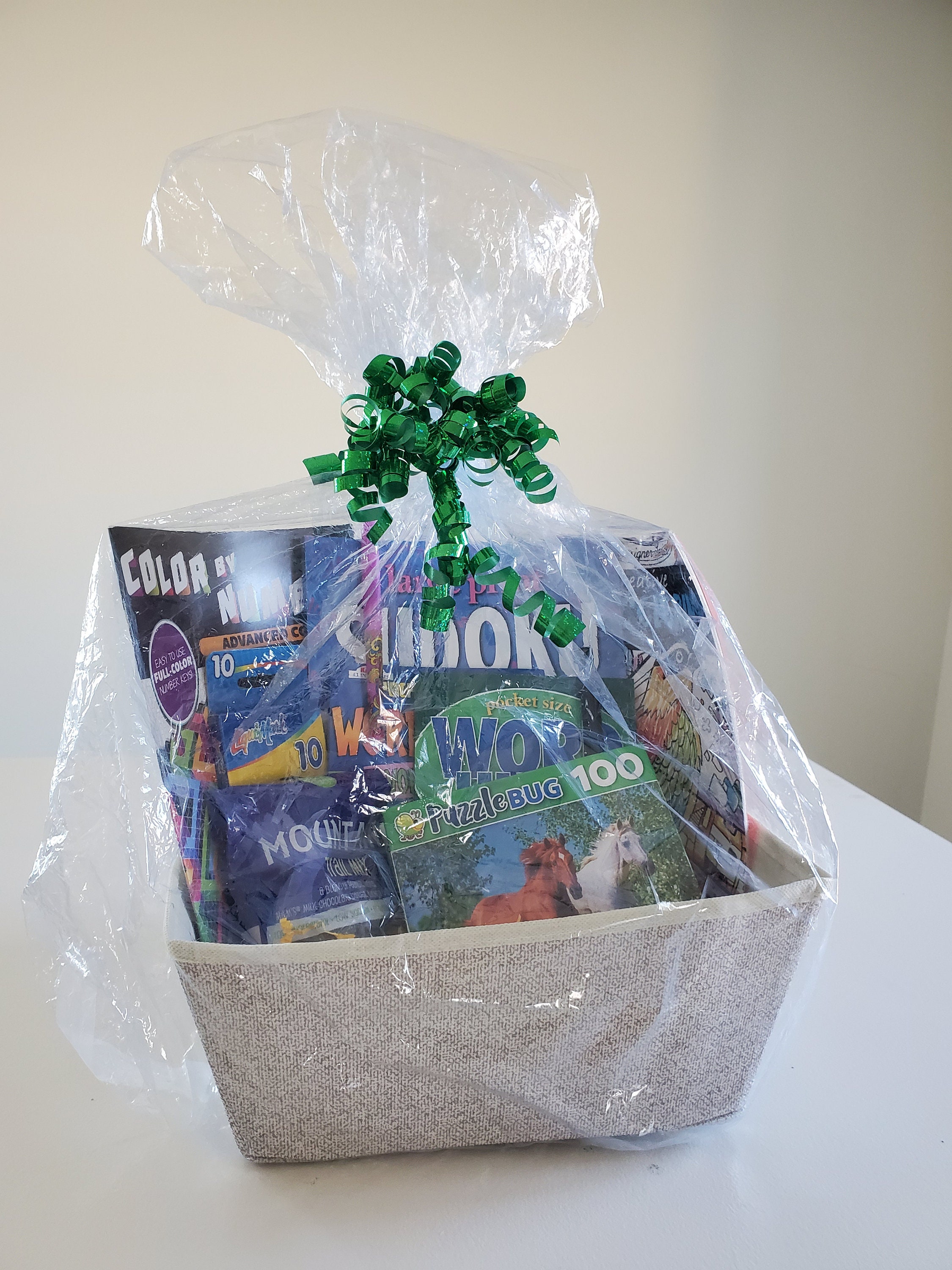 Puzzle Book Gift Set, Felt Storage Bin Word Search Books Puzzle