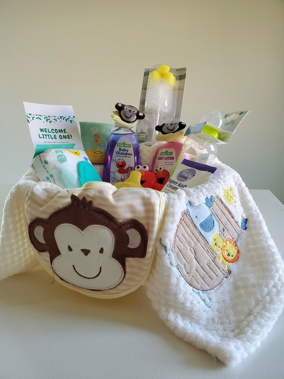 Baby Shower Gift Basket New Baby Gift Basket Welcome Baby Gift