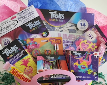 Trolls Themed Gift Basket | Girls Easter Basket | Prefilled Basket | Girls Gift Basket | Girls Birthday Gift | Tween girl Easter Basket