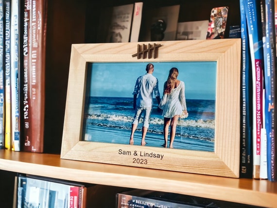 Personalized 5th Anniversary Wooden Picture Frame: Engraved Keepsake (4x6)