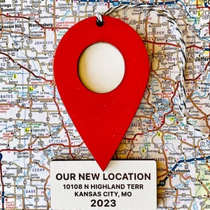 Our new location new home personalized ornament, Our new location, First home gift, Housewarming gift, New homeowner gift