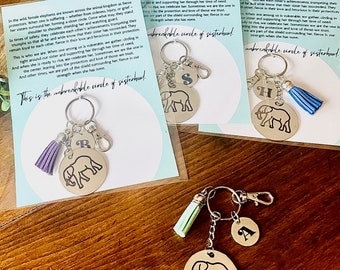Personalized Elephant sisterhood keychain, Elephant friendship keychain, Friend group gift, Best friends gift, Circle of Sisterhood