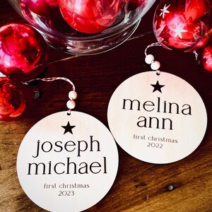 Baby's First Christmas Personalized ornament, New baby ornament, Baby keepsake, Baby shower gift, New parent gift, Boho baby