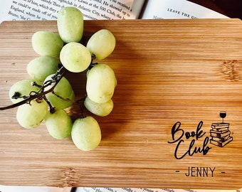 Book Club gift ,Book Club personal size charcuterie board, Book club favors, Small cheese board 8 in x 6 in x 7/16 in