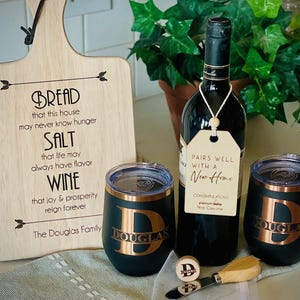 Housewarming Realtor closing basket items, Bread Salt Wine gift, New homeowner gift, New home blessing gift, Its a Wonderful Life gift