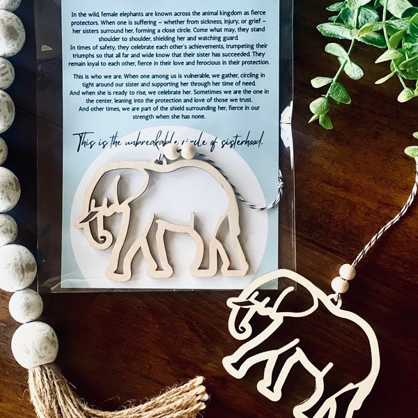 Elephant sisterhood ornament, Elephant friendship ornament, Friend group gift, Best friends gift, My tribe ornament, Circle of Sisterhood