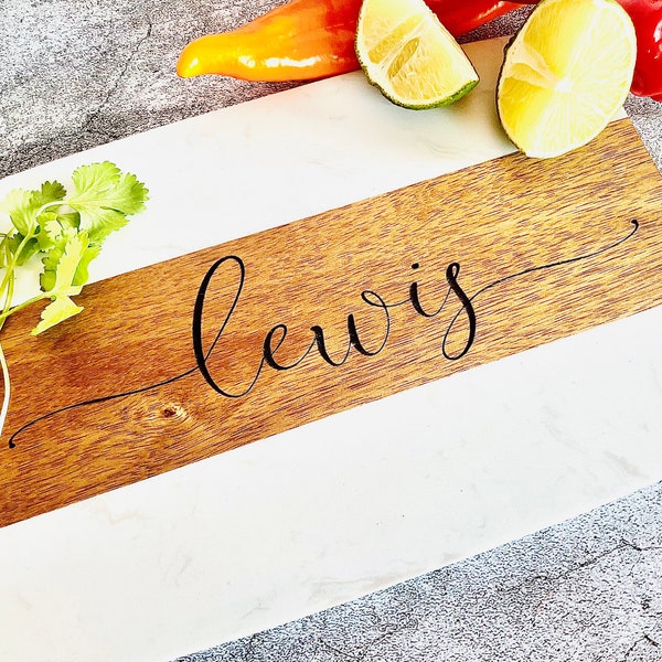 Personalized wood and marble cutting board, Charcuterie board, Custom cheese board, Personalized gift, Wedding gift, Anniversary gift