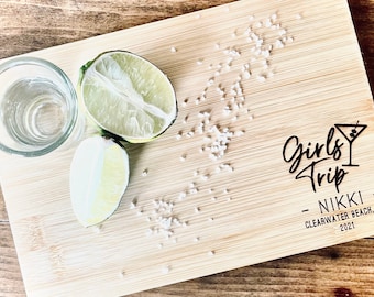 Personalized Bamboo Charcuterie Board: Girls Trip Favor