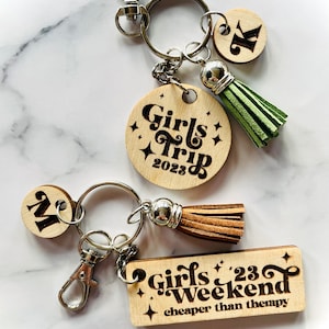 Girls Trip keychain gift, Girls weekend gift, Girls Trip cheaper than therapy, Girls trip favor, Girls trip bag tag, Girls trip 2025