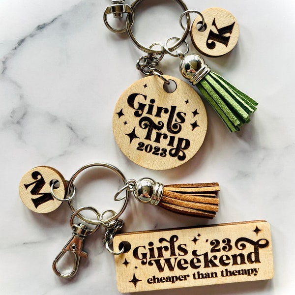 Girls Trip keychain gift, Girls weekend gift, Girls Trip cheaper than therapy, Girls trip favor, Girls trip bag tag, Girls trip 2024