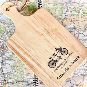Bicycle gift, Personalized anniversary gift, wooden anniversary, wedding gift, Personalized bicycle cutting board, bicycle lover